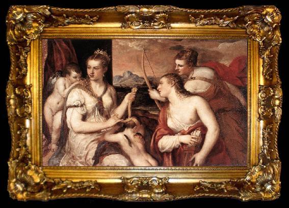 framed  TIZIANO Vecellio Venus Blindfolding Cupid EASF, ta009-2